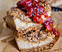 Vegan New York Cheesecake Streusel Bars with Compote