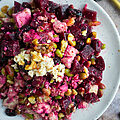 Roasted Beet Edamame Salad with Vegan Feta Cheese